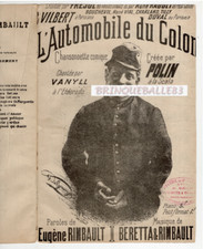POLIN TROUPIER PARTITION L'AUTOMOBILE DU COLON RIMBAULT BERETTA 1901 DELGRANGE