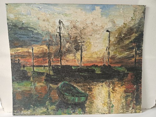 Tableau huile sur carton - tableau,