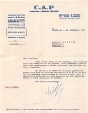 1937 CAP A PARIS - M. MOITIE A POITIERS