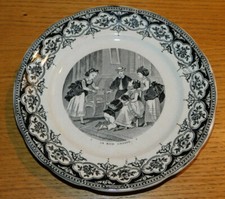 ASSIETTE parlante SARREGUEMINES OPAQUE teller VINTAGE PLATE la main chaude n°7