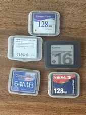 Lot 5 cartes Compact Flash 16/64/128MB