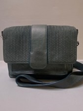 Petit sac besace cuir daim bleu canard NAT & NIN made in Italy