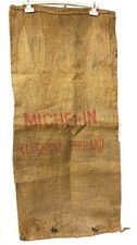 Ancien sac en Toile de Jute MICHELIN Clermont-Ferrand époque 1920/50 ww2