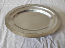Plat de service ovale en inox  27,5 x 19,5 cm