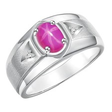 Bague rubis étoile, pour