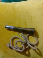 CORNE DE CHASSE de Poche en Laiton Doré