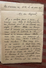 LETTRE CONDOLEANCE MANUSCRIT