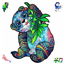 Panda Sombre 318 Pièces Puzzle En Bois En Forme