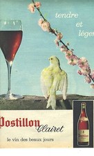 PUBLICITE ADVERTISING 1963   POSTILLON CLAIRET le vin des beaux jours