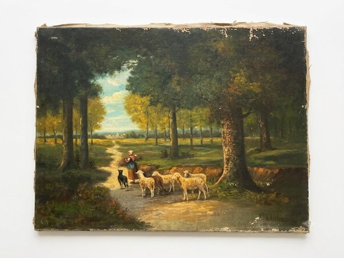 Tableau ancien huile - tableau, toile