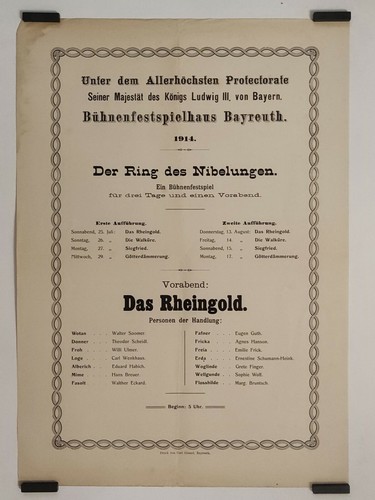 Bayreuth festival 1914 affiche - bayreuth,