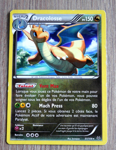 Carte pokémon dracolosse - carte,