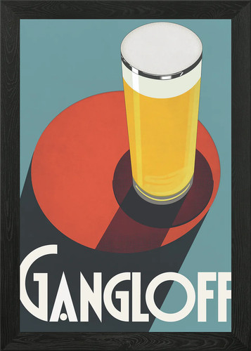Gangloff beer art deco poster - gangloff,