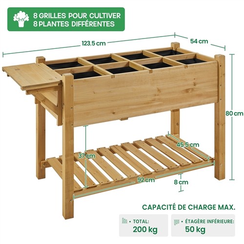 Bac potager bois 8 - potager, en