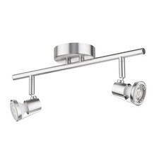 Plafonnier LEONIS à deux flammes avec ampoules LED GU10 de 468lm chacune, blanc