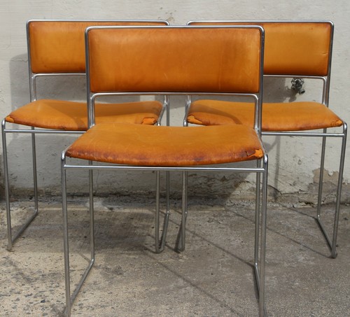 1960s leather chrome frame - 1960s,