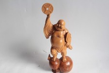 Bouddha rieur bois sculpté (74473)