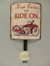 9977675 Rail de Crochet Garde-Robe Métal Moto Vintage 21x12cm