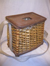 ? Vintage Ancien PANIER DE PÊCHE en OSIER ROTIN Nasse à Poissons ? Pêcheur