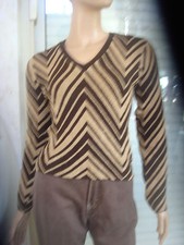 PULL A RAYURES BEIGE ET MARRON