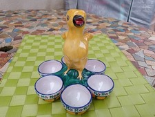 superbe présentoir à oeufs en faïence Alfred RENOLEAU Angoulème en parfait état