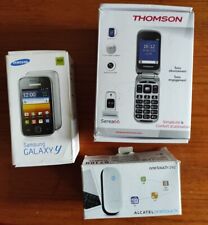 Lot De 3 Téléphones Vintage Portable Android Samsung Thomson Alcatel