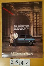LANCIA AUTOBIANCHI A112 ELEGANT, JUVENTUS, ABARTH Prospectus 8 pages Fr 1979