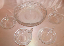 Coupe saladier 4 coupelles à fruits à punch en cristal de Saint Louis