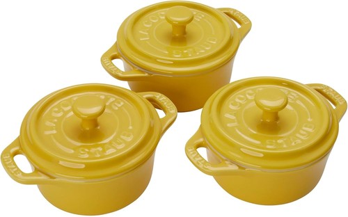 3pc ceramic mini - round, cocotte