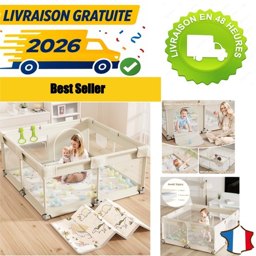 Parc bébé 120x120 beige - 120x120,