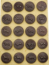 Vénerie- Lot 20 Boutons de gilet d'Équipage. Renard. France. 17 mm