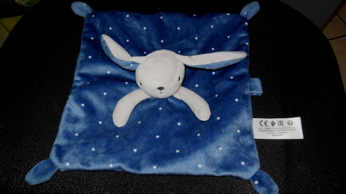 Doudou plat lapin gris - lapin,