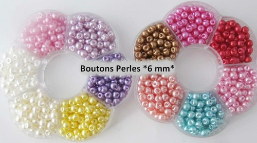 Lot mini boutons perle - de,