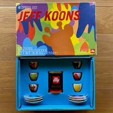 Jeff Koons Illy Art Collection 2001, 6 tasses soucoupes & boite café d'origine