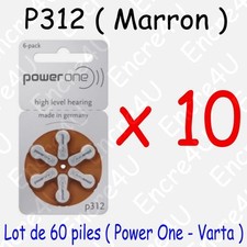 60 piles auditives : MARRON P312 ( = 10 blisters )