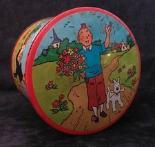 TINTIN BOITE TOLE BONBONS CONFISEUR BROCHET EDITION DU LOMBARD ANNEES 1965