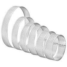 6 Pièces Cercle a Patisserie Gâteau Moule Perforé Cutter Moule Tartelette Aci...