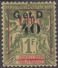 GUADELOUPE Colonie Française 1903 Yvert 52 Neuf * Surcharge rouge (ref#18413)