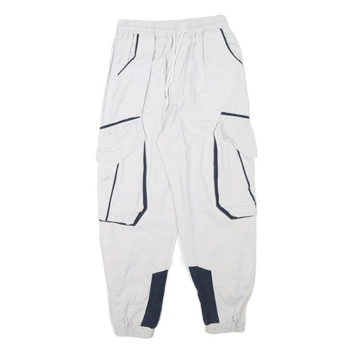 Pantalons cargo blanc bleu - pantalons,