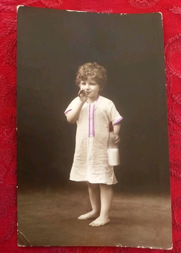 Carte photo 1915 enfant au - photo,