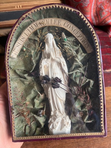 Vierge calcaire sculpté - vierge,