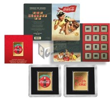Lot de logos Coca Cola en or