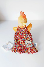 Doudou Plat/Marionnette Félicie Poule Orange Rouge La Grande Famille Moulin Roty