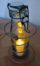Lanterne Bocal en verre et ressort de sommier, Vintage, décoration, à suspendre,