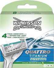 WILKINSON Sword Pack 8 Lames "QUATTRO TITANIUM SENSITIVE" Lot Rasoir Precision 4