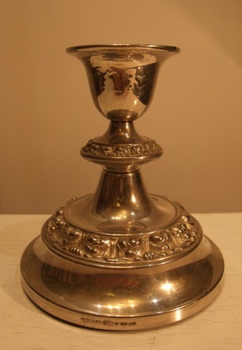 Bougeoir métal argenté - bougeoir, en