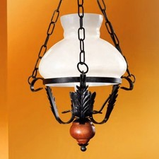 Lustre Rustique Bois Lanterne Vieux A 1 Lumière Collection Glo 91028