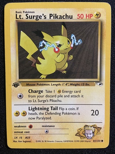 Carte pokémon ed1 pikachu - carte,