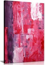 Tableau d'art abstrait rose violet rouge toile art mural impression photo