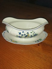 Saucière Ancienne Villeroy Et Boch Modèle Phoenix Blau Décor Oiseau Fleur NEUF